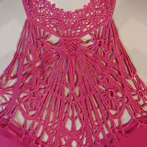 Chic Pink Crochet Halter Bralette - Picture 6 of 9
